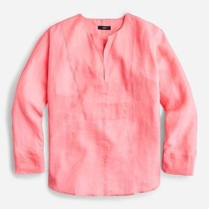 NWT- J. Crew Pink Long Sleeve Ramie Tunic